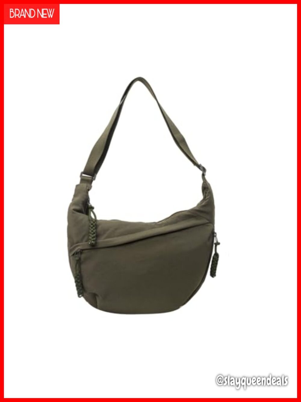 Nylon Crescent Crossbody Bag Spacious Dumpling Sling Hobo Purse Work Shopping